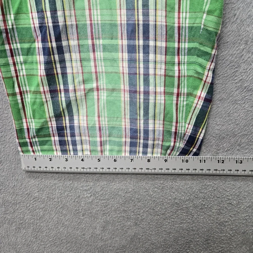 Polo By Ralph Lauren Men Shorts 36 Green Plaid Chino Button 12